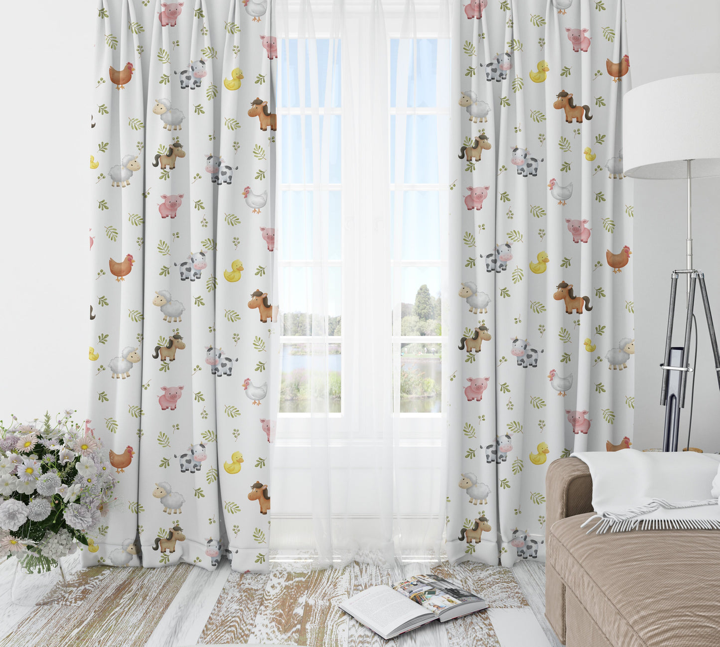 Farm Animals Blackout Curtains