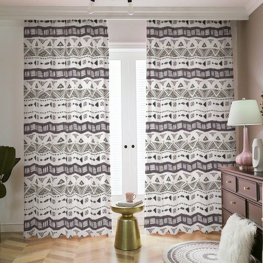 Black and White Aztec Blackout Curtains