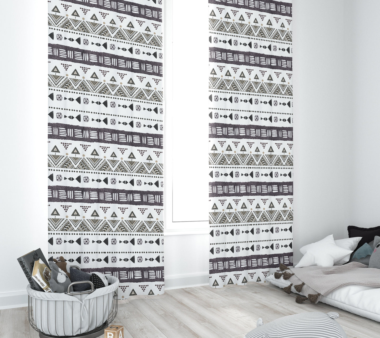 Black and White Aztec Blackout Curtains