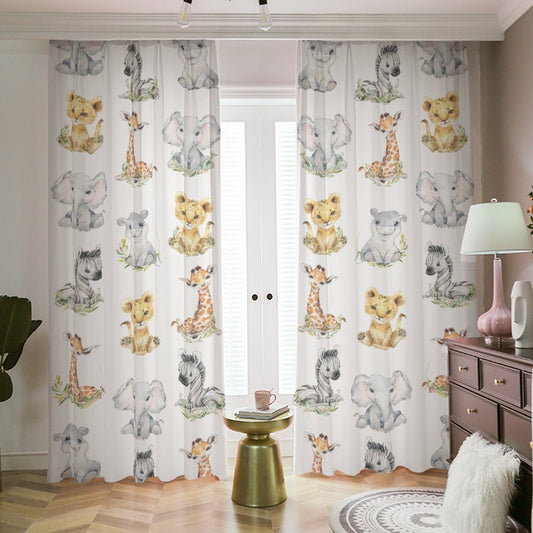 Safari Animals Patterned Blackout Curtains