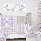 Purple Florals with Butterfly Personalized Blanket for Girl