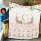 Blush Florals with Antlers Personalized Quilted Bedspread Set