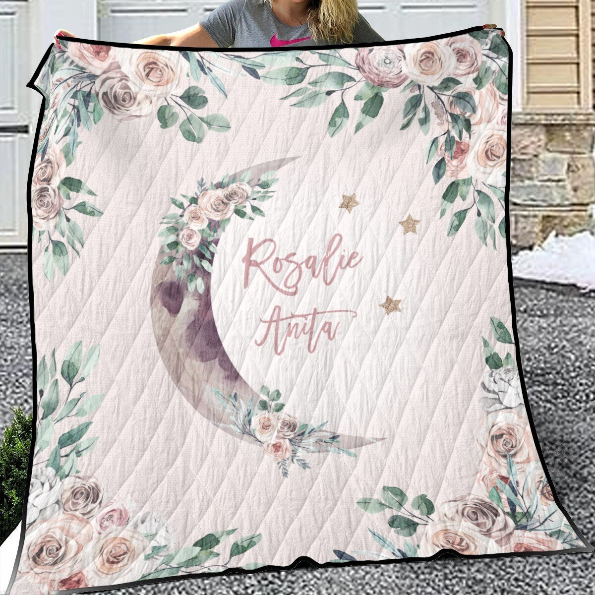 Modern Boho with Moon Personalized Quilted Bedspread Set