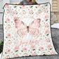 Blush Florals with Butterfly Personalized Quilted Bedspread Set