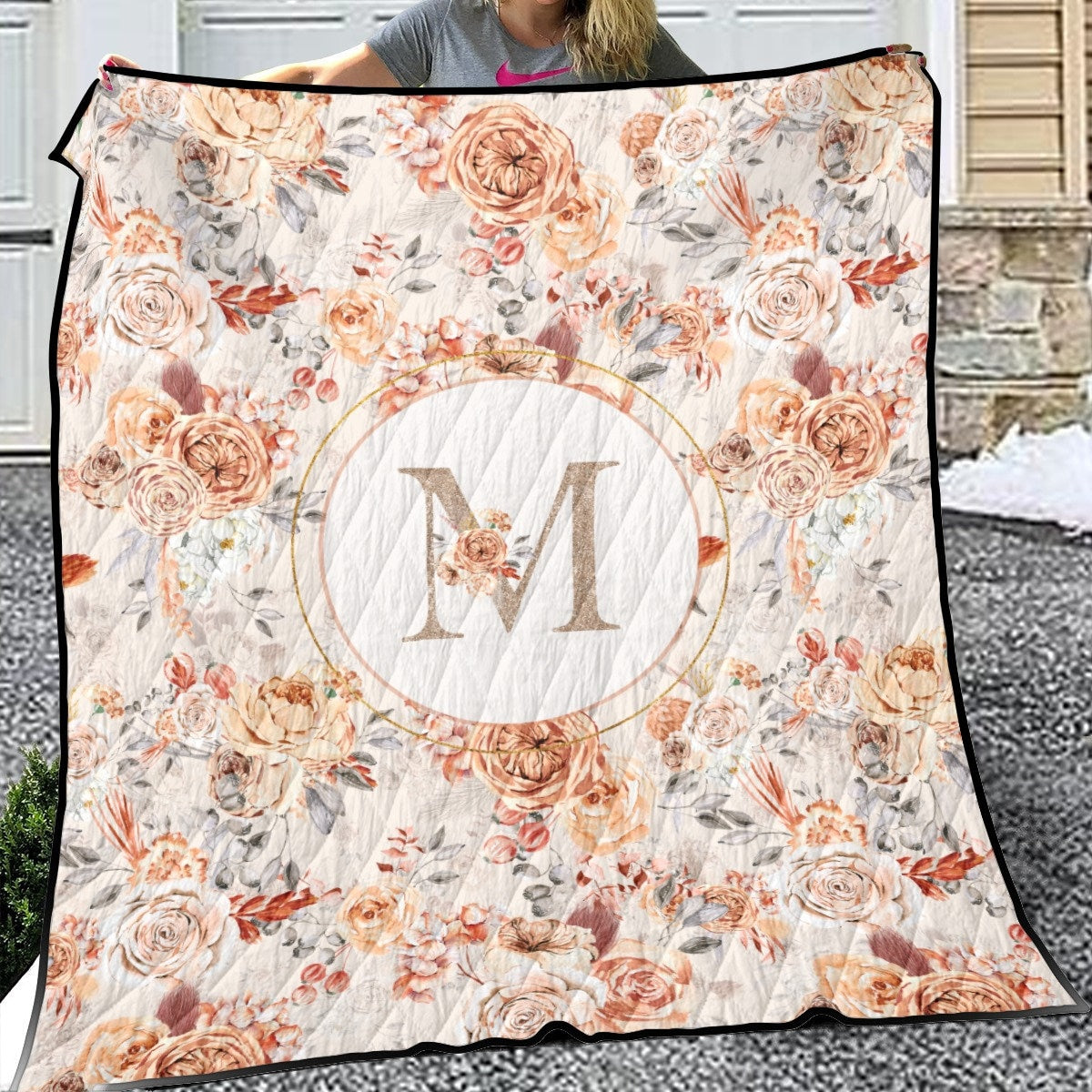 Carmel Florals Personalized Quilted Bedspread Set