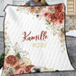 Brown Flowers Personalized Quilted Bedspread Set