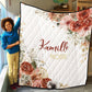 Brown Flowers Personalized Quilted Bedspread Set