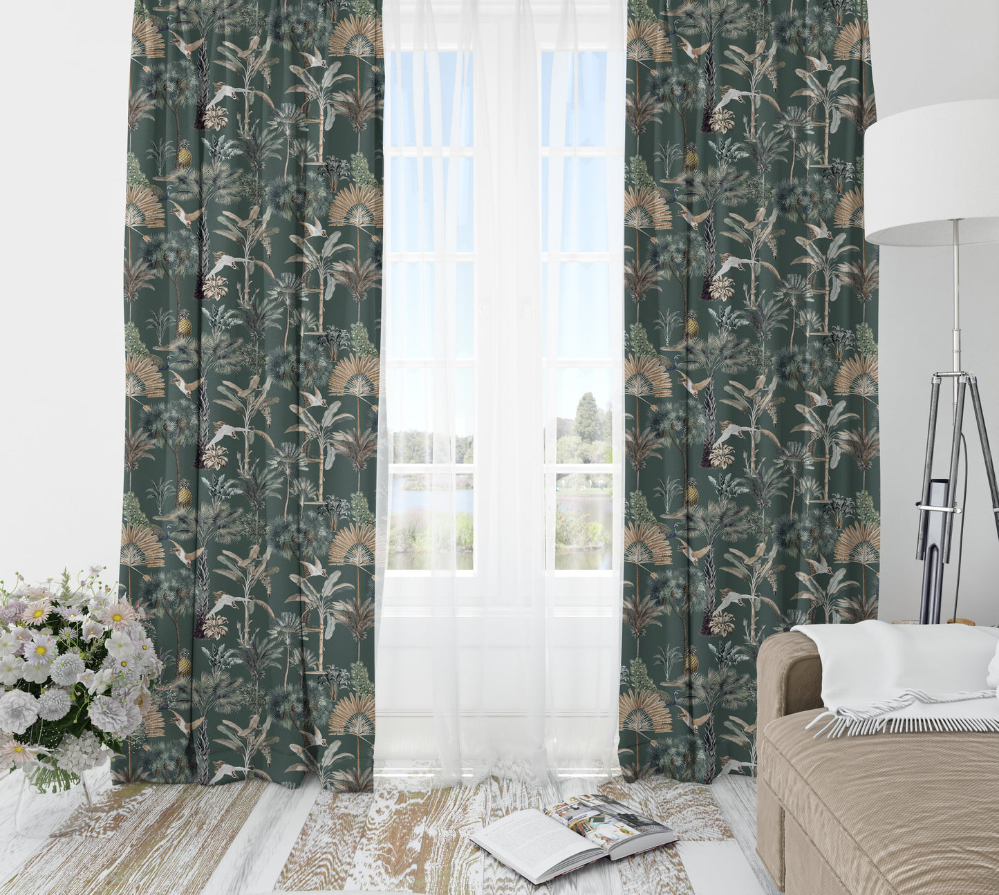 Tropical Patterned Blackout Curtains