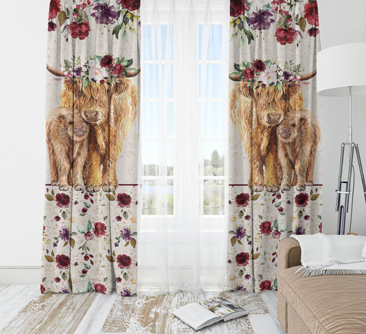 Highland Cow Blackout Curtains