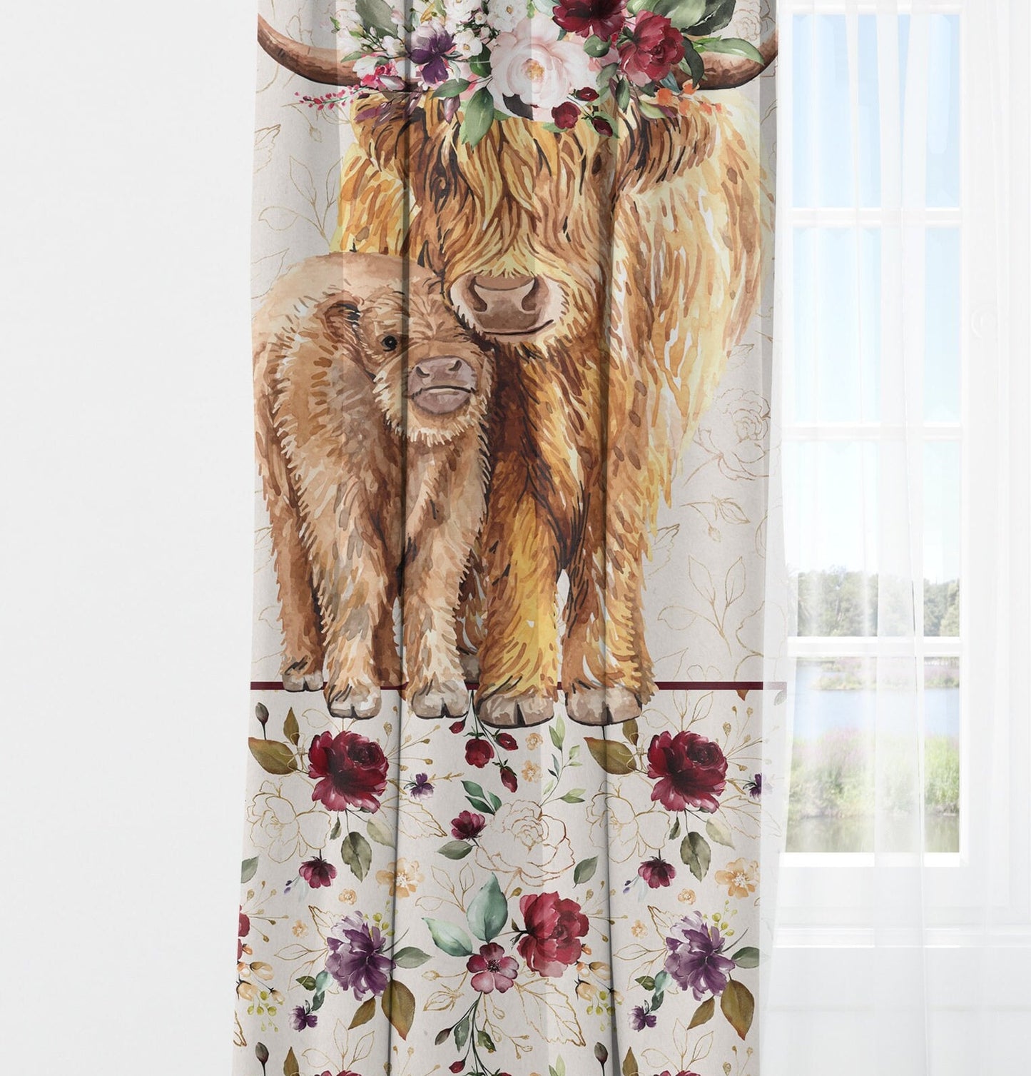 Highland Cow Blackout Curtains