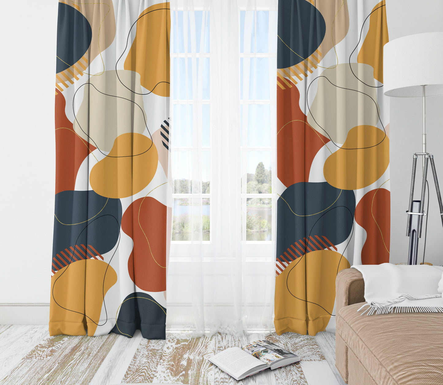 Abstract Shapes Blackout Curtains