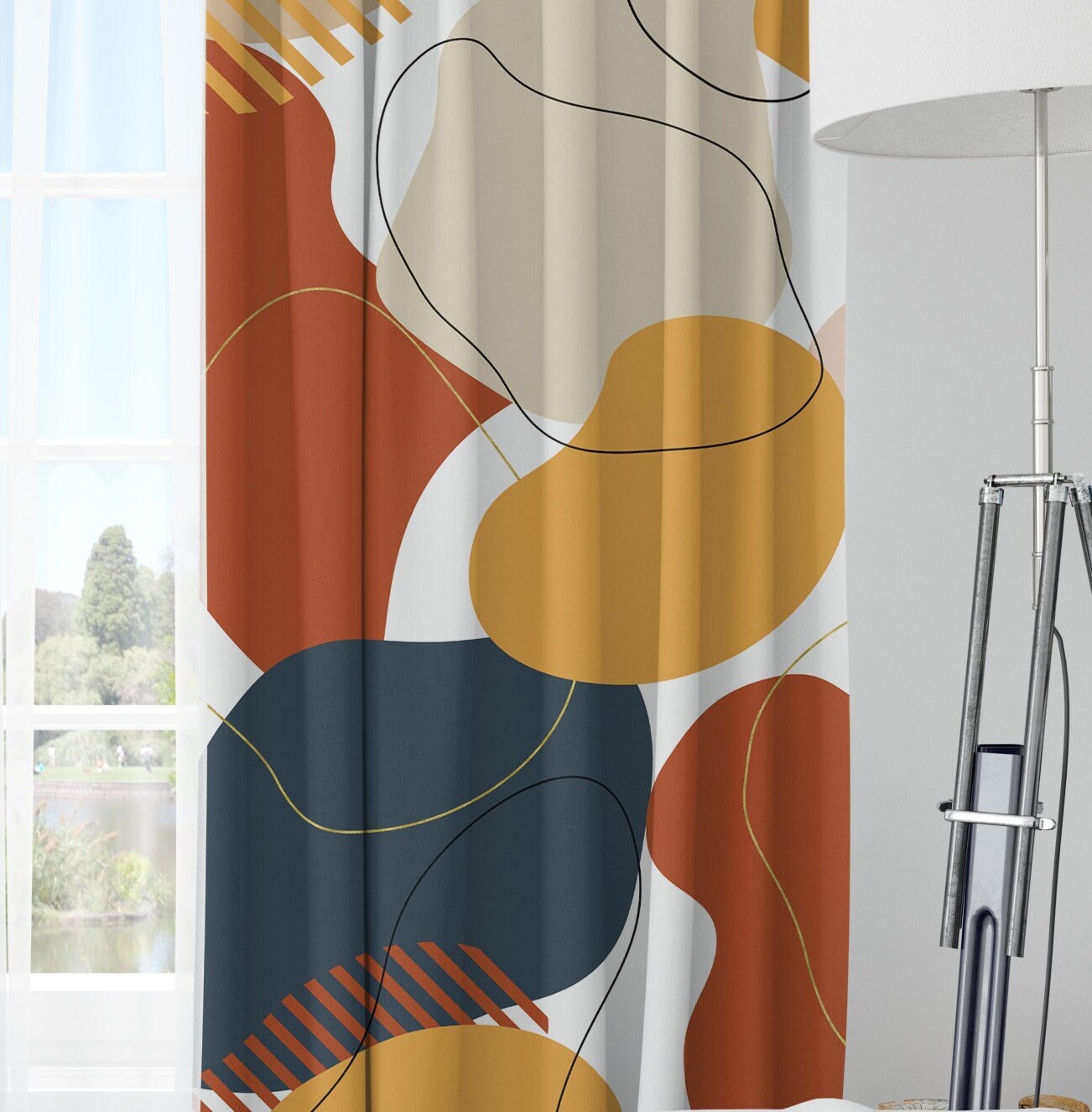 Abstract Shapes Blackout Curtains