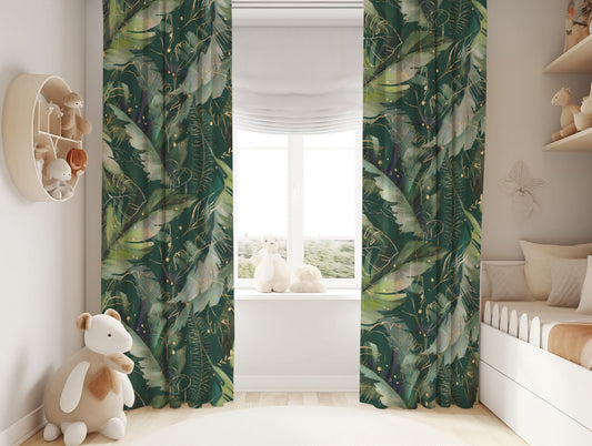 Tropical leaves Blackout Curtains