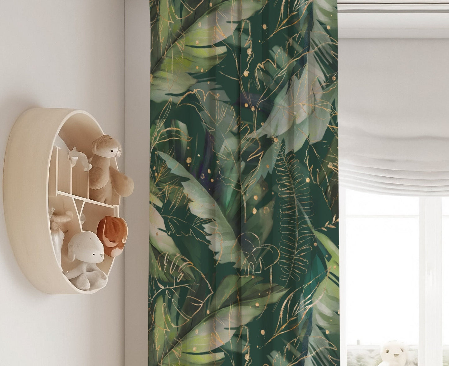 Tropical leaves Blackout Curtains