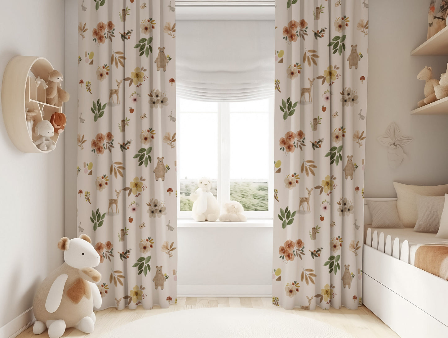 Woodland Neutral Blackout Curtains