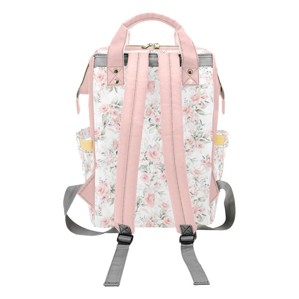 Gentle Pink Personalized Diaper Bag