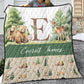 Beige Woodland Personalized Quilted Bedspread Set