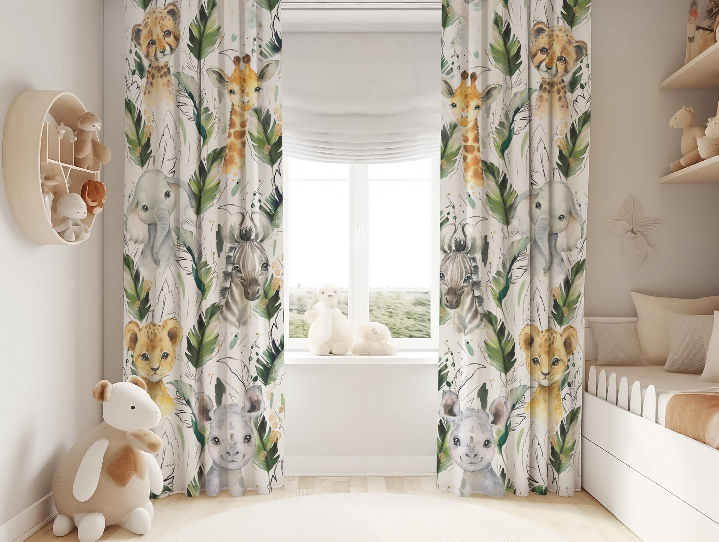 Tropical with Animals Blackout Curtains