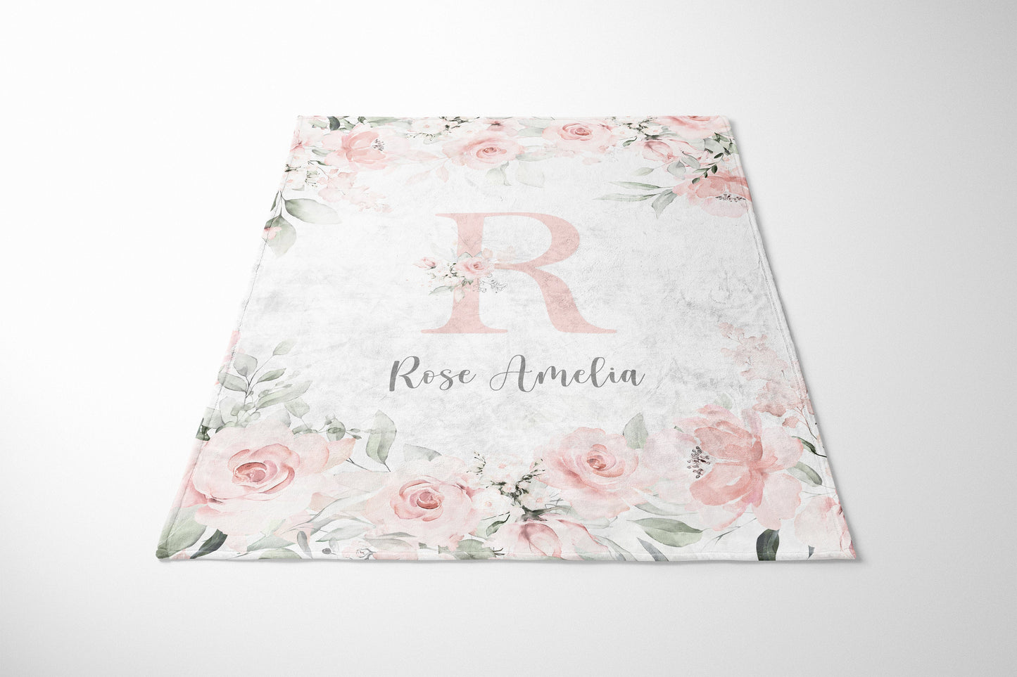 Gentle Pink Personalized Blanket for Girl