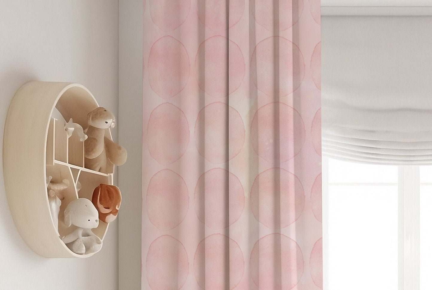 Pink Whimsical Dots Blackout Curtains