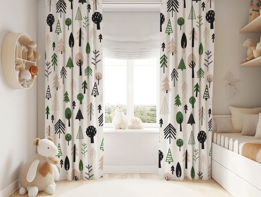 Scandinavian Trees Blackout Curtains