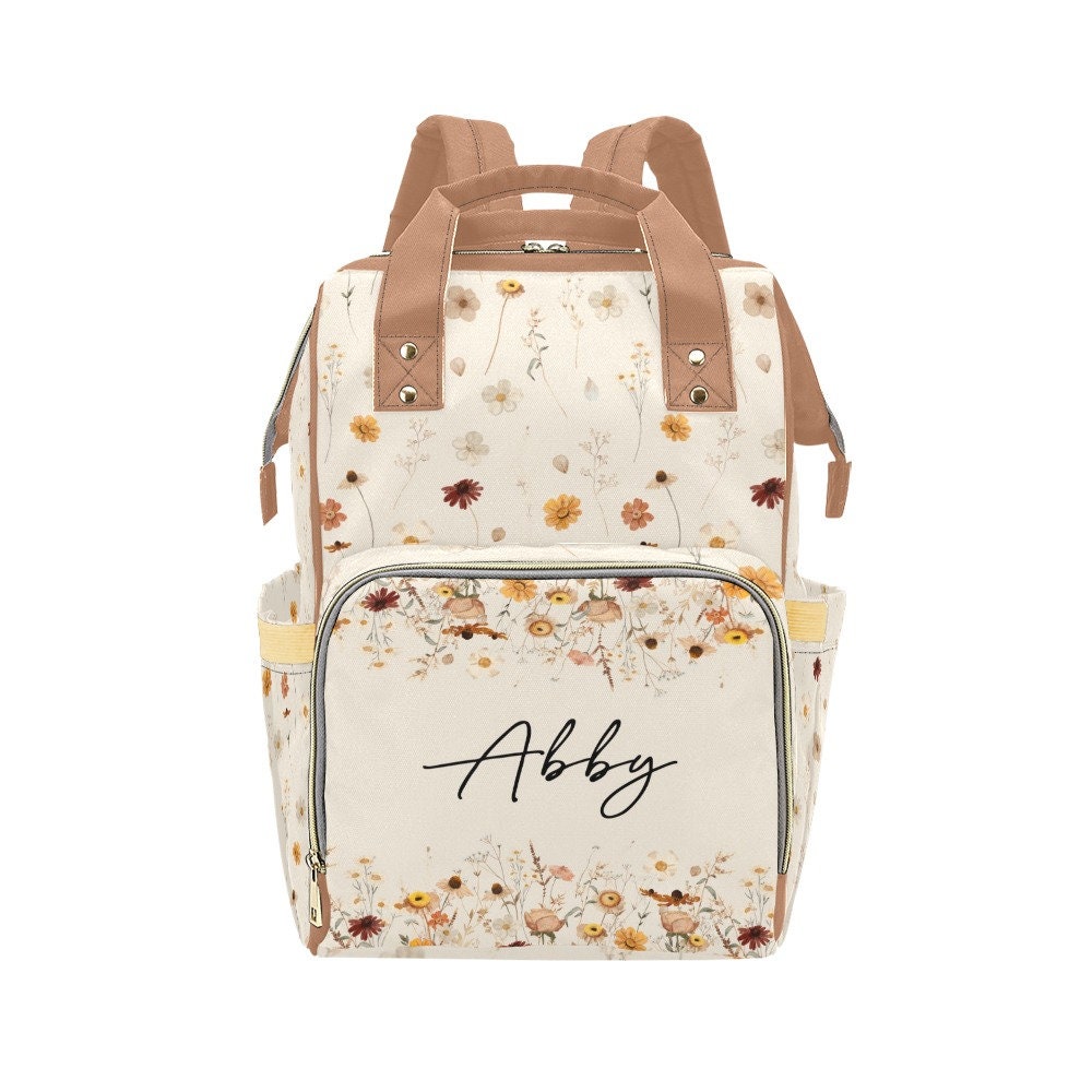 Wildflowers Personalized Diaper Bag