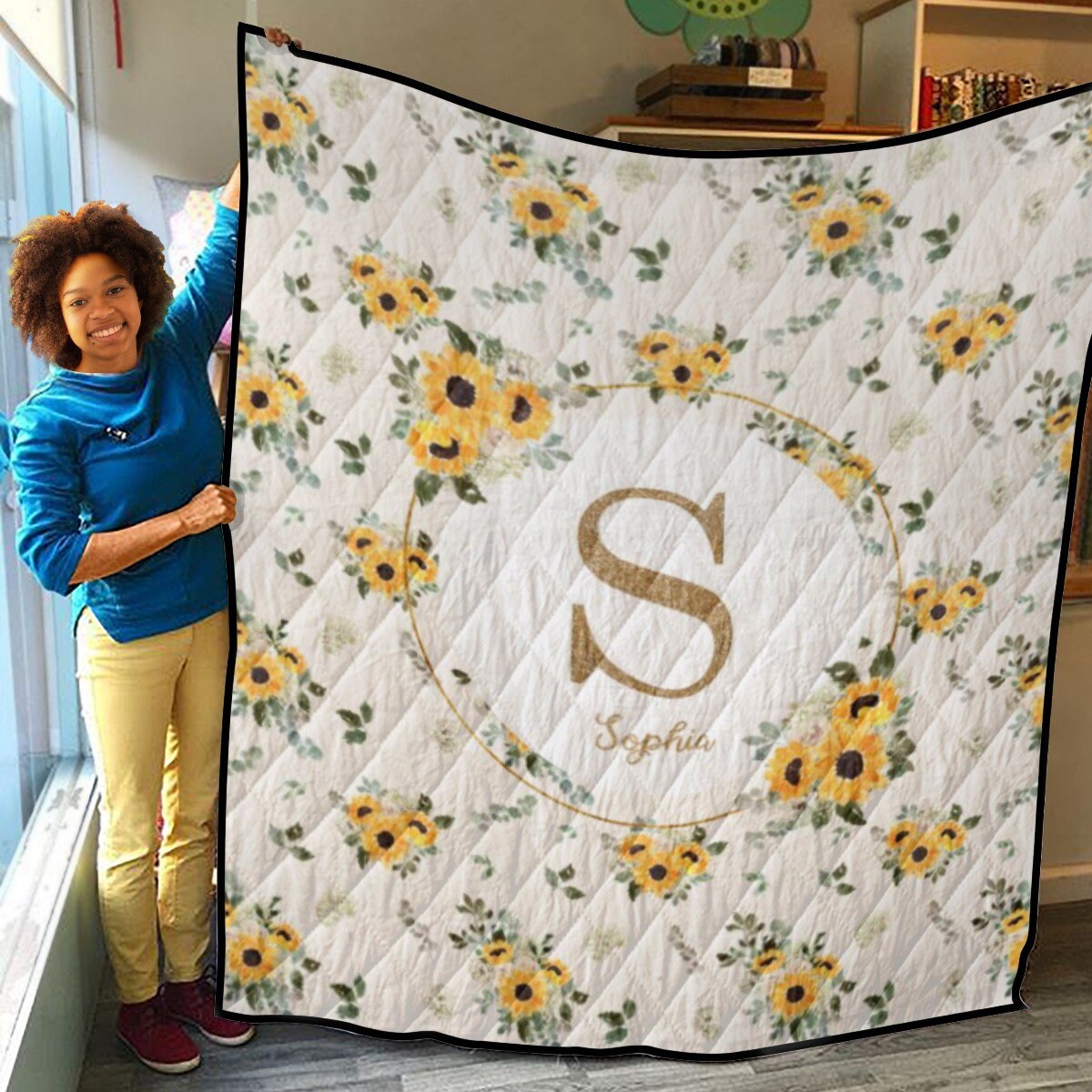 Hello Sunshine Personalized Quilted Bedspread Set