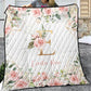 Roses Garden with Geometrics Personalized Quilted Bedspread Set