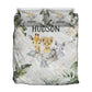 Tropical with Safari Animals Personalized Quilted Bedspread Set