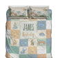 Happy Dinos Personalized Quilted Bedspread Set