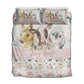 Blush Florals with Farm Animals Personalized Quilted Bedspread Set