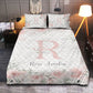 Gentle Pink Personalized Quilted Bedspread Set