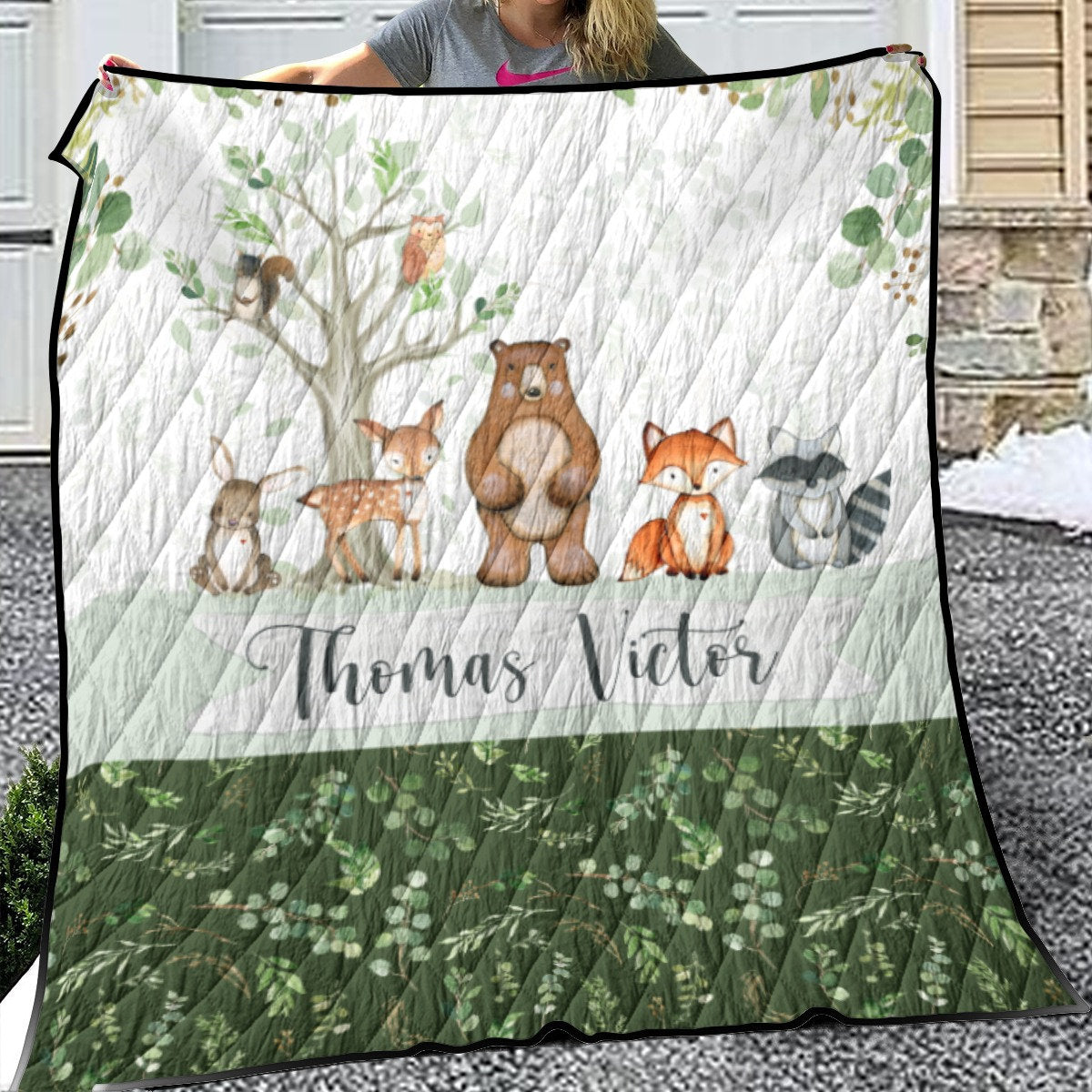 Woodland Friends Personalized Quilted Bedspread Set