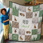 Forest Animals Patchwork Personalized Quilted Bedspread Set