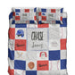 Baseball Patchwork Personalized Quilted Bedspread Set