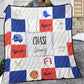 Baseball Patchwork Personalized Quilted Bedspread Set