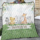 Greenery with Safari Animals Personalized Quilted Bedspread Set