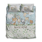 Greenery with Deer and Friends Personalized Quilted Bedspread Set