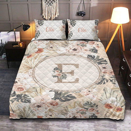 Modern Tropics Personalized Quilted Bedspread Set