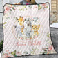 Roses Garden with Safari Animals Personalized Quilted Bedspread Set