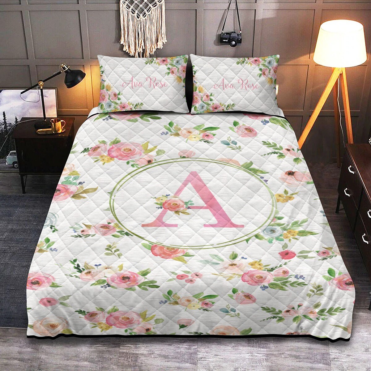 Summer Meadow Personalized Quilted Bedspread Set