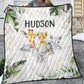 Tropical with Safari Animals Personalized Quilted Bedspread Set