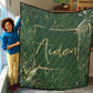 Tropical Dark Green Personalized Quilted Bedspread Set