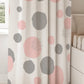 Dotted Pink and Grey Blackout Curtains