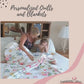 Beige Woodland Personalized Blanket For Boy