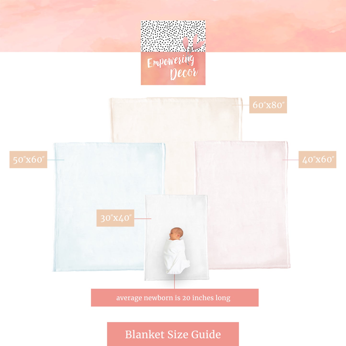 Blush Florals Monogrammed Blanket for Girl