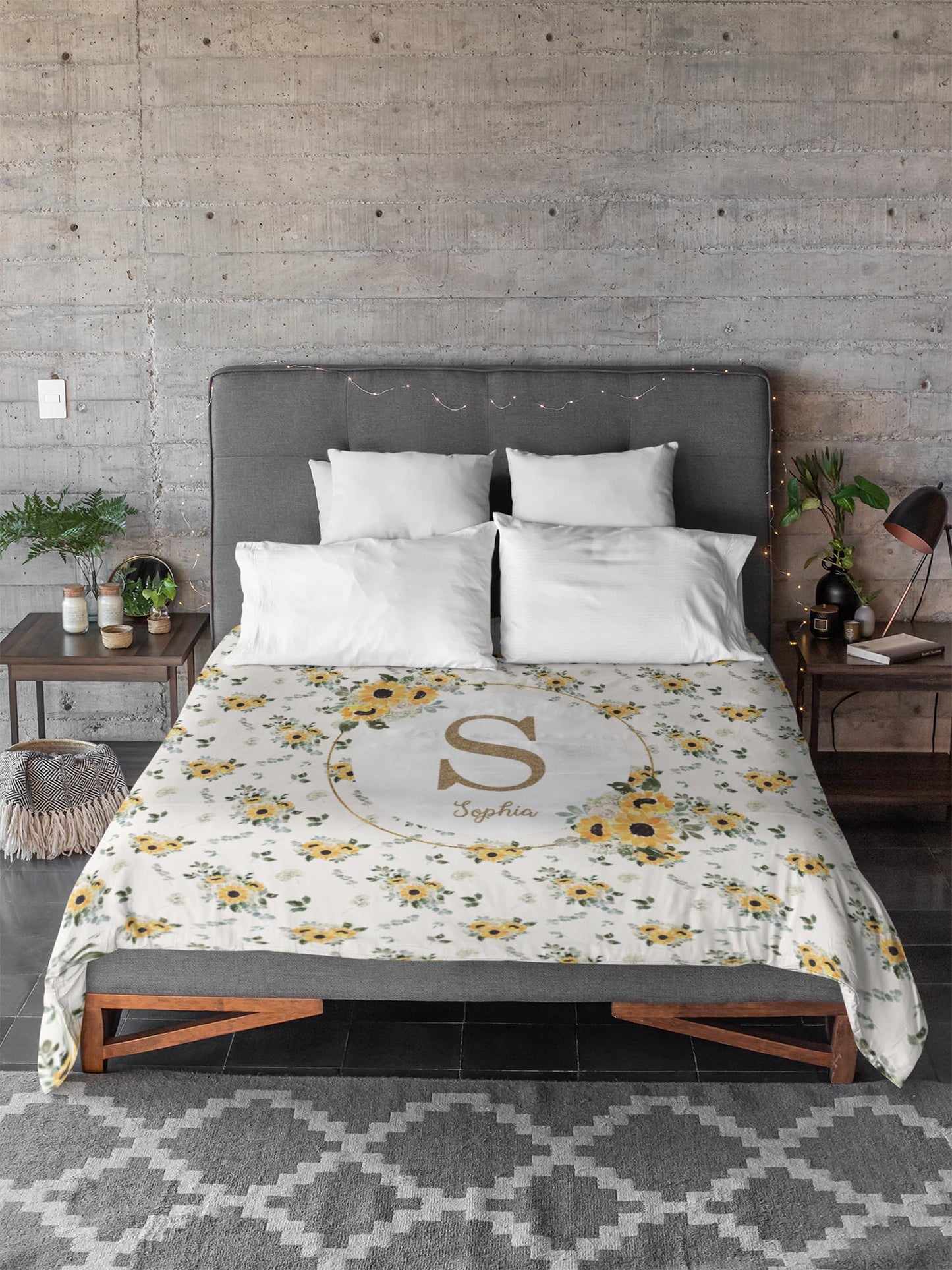 Hello Sunshine Sunflower Duvet Cover for Girl