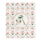 Blush Florals Monogrammed Blanket for Girl