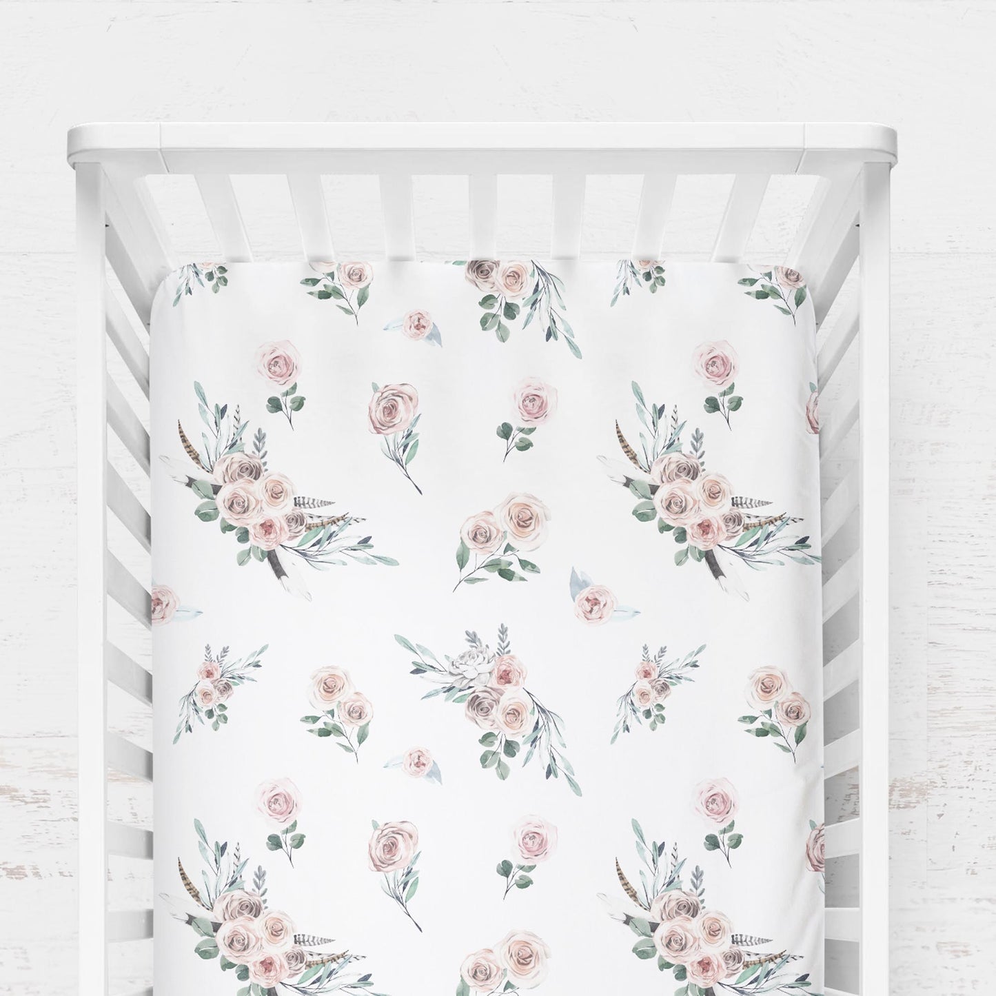 Modern Boho Patterned Crib Sheet for Girl