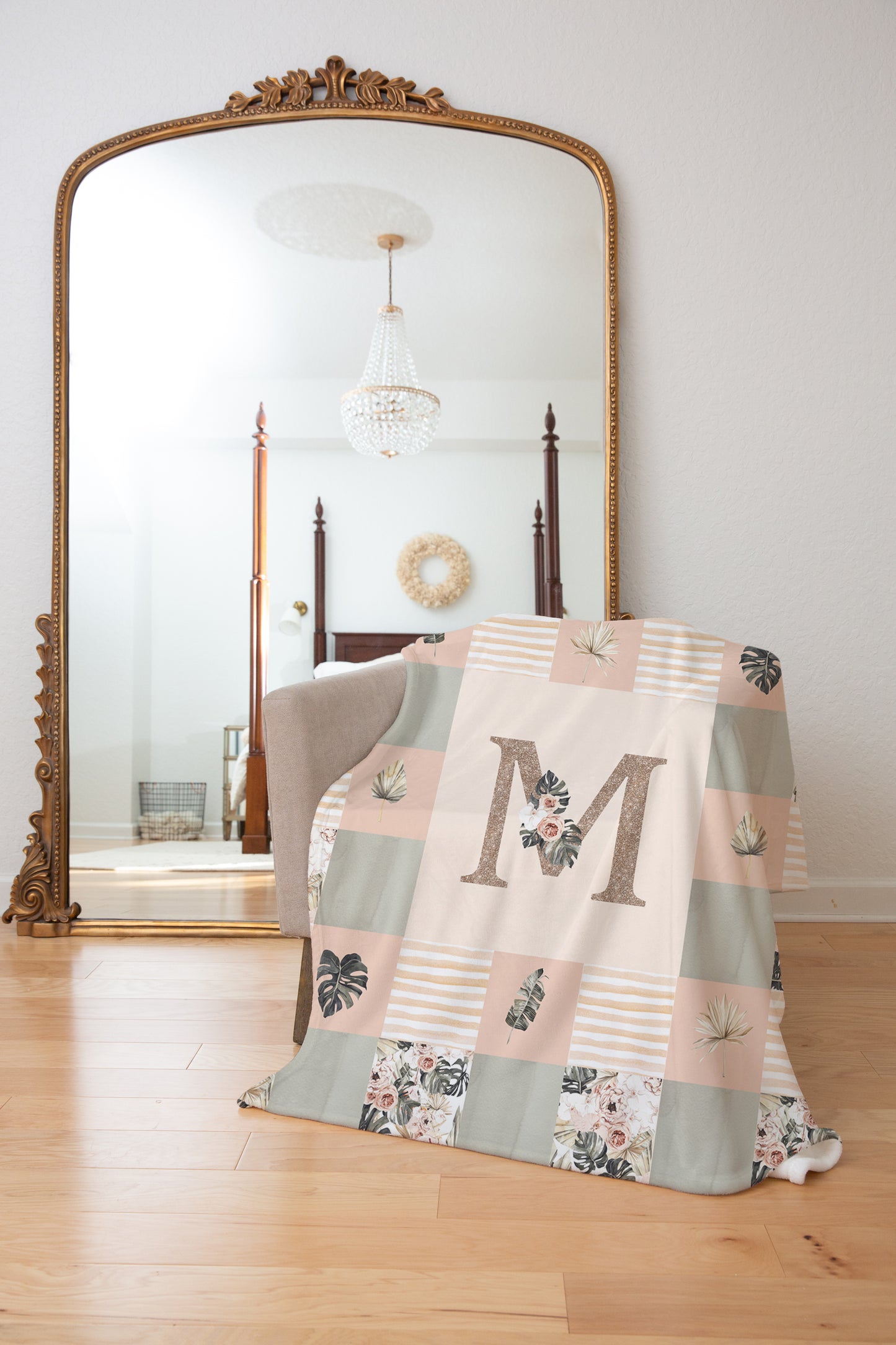 Modern Tropics Quilt Inspired Monogrammed Blanket